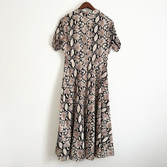 LULUS Let's Snake a Deal Collared Midi Shirt Dress Small S - Picture 8 of 11